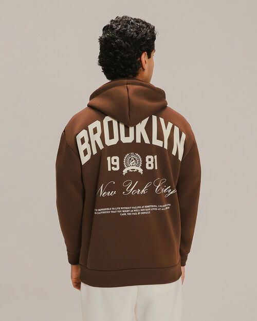 Sudadera Estampada Café
